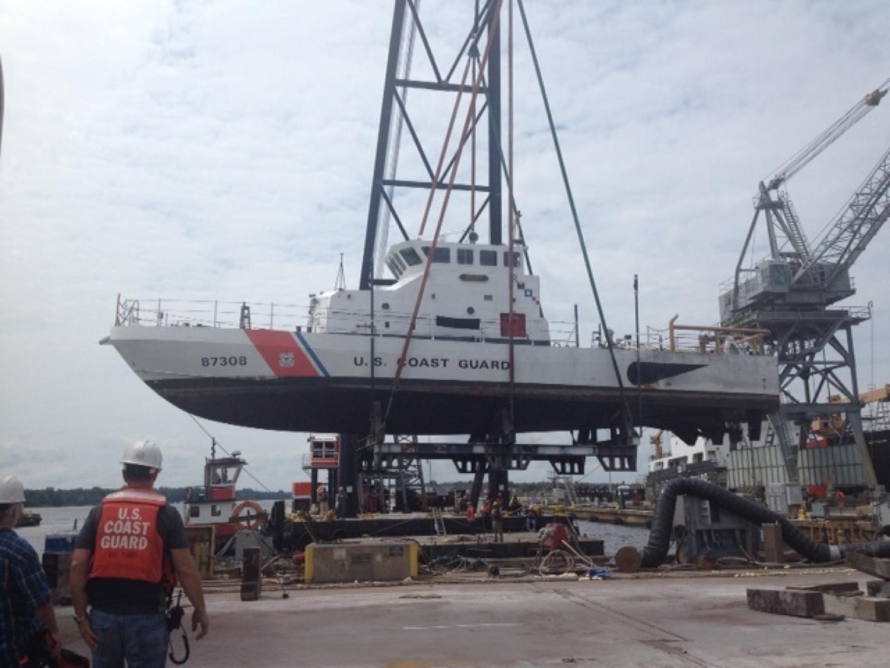 Vessel dry-docked for maintenance